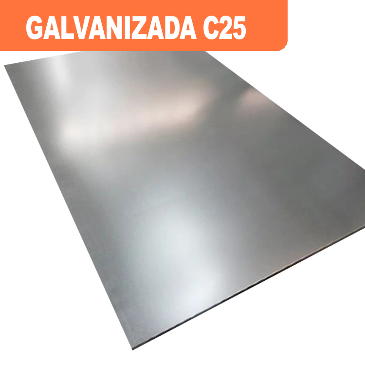 Hoja Galvanizada 0,50 mm (Calibre 25) - 1,22 x 2,44