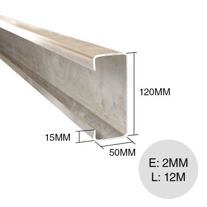 Perfil C Galvanizado 120x50x15x2,0mm 12m