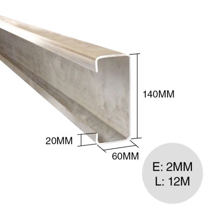 Perfil C Galvanizado 140x60x20x2,0mm 12m